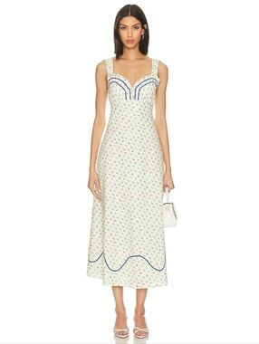 Free People Sweet Hearts Midi Ivory Combo Floral Women's Size Large